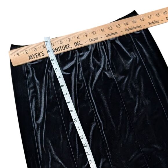 MSK Evening velvet maxi skirt size 12 pull on sheer panels Gusset dressy event - Picture 3 of 11